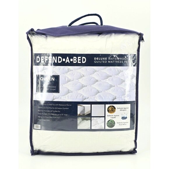 Defend-A-Bed Deluxe Quilted Waterproof Mattress Protector Queen New - Picture 1 of 7